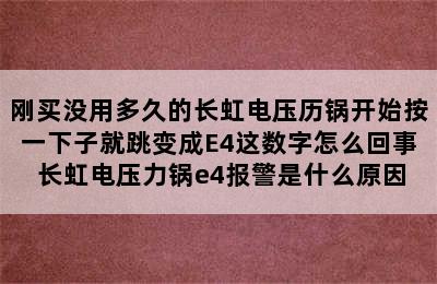 刚买没用多久的长虹电压历锅开始按一下子就跳变成E4这数字怎么回事 长虹电压力锅e4报警是什么原因